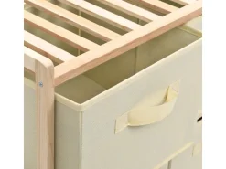 vidaXL Korb-Kommode mit 6 Stoffkörben Zedernholz Beige