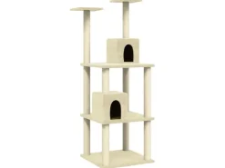 vidaXL Kratzbaum mit Sisal-KratzSäulen Creme 141 cm Modell 1* Katzenbedarf