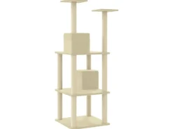 vidaXL Kratzbaum mit Sisal-KratzSäulen Creme 141 cm Modell 1* Katzenbedarf