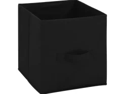vidaXL Lagerschrank mit 4 Stoffkörben Schwarz 63×30×71 cm Stahl* Kommode