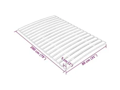 vidaXL Lattenrost mit 17 Latten 80x200 cm1123456* Betten