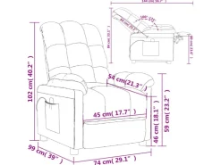 vidaXL Massagesessel Dunkelgrau Stoff Modell 32* Sessel