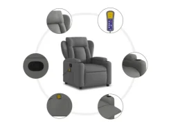 vidaXL Massagesessel Dunkelgrau Samt Modell 9* Sessel