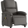 vidaXL Massagesessel Elektrisch Grau Echtleder* Sessel