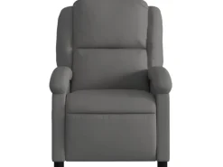 vidaXL Massagesessel Elektrisch Grau Echtleder* Sessel