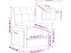 vidaXL Massagesessel Hellgrau Stoff Modell 37* Sessel