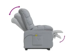 vidaXL Massagesessel Hellgrau Stoff Modell 37* Sessel