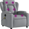 vidaXL Massagesessel Hellgrau Stoff Modell 5