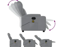 vidaXL Massagesessel Hellgrau Stoff Modell 5