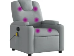 vidaXL Massagesessel Hellgrau Stoff Modell 4* Sessel