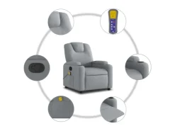 vidaXL Massagesessel Hellgrau Stoff Modell 4* Sessel