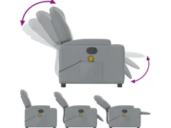 vidaXL Massagesessel Hellgrau Stoff Modell 4* Sessel