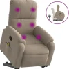 vidaXL Massagesessel mit Aufstehhilfe Taupe Mikrofasergewebe* Sessel