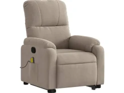 vidaXL Massagesessel mit Aufstehhilfe Taupe Mikrofasergewebe* Sessel
