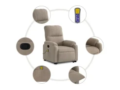 vidaXL Massagesessel mit Aufstehhilfe Taupe Mikrofasergewebe* Sessel