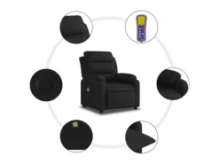 vidaXL Massagesessel Schwarz Stoff Modell 10* Sessel