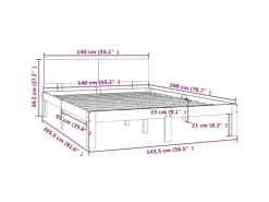 vidaXL Massivholzbett Kiefer 140x200 cm1137029* Betten