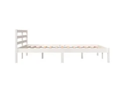 vidaXL Massivholzbett Kiefer 140x190 cm Weiß1136550