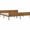 vidaXL Massivholzbett Kiefer Honigbraun 200x200 cm649530* Regale Massivholz