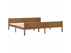 vidaXL Massivholzbett Kiefer Honigbraun 200x200 cm649530* Regale Massivholz