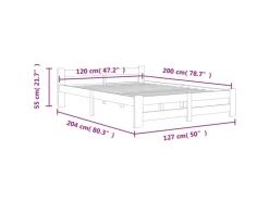 vidaXL Massivholzbett Kiefer 120x200 cm649442* Betten