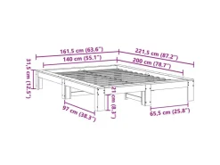 vidaXL Massivholzbett ohne Matratze 140x200 cm Kiefernholz 3308738
