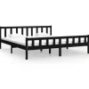 vidaXL Massivholzbett Schwarz 200x200 cm1271541