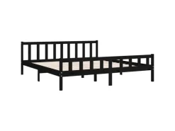 vidaXL Massivholzbett Schwarz 200x200 cm1271541