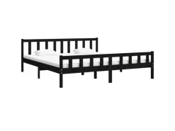 vidaXL Massivholzbett Schwarz 200x200 cm1271541