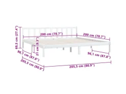 vidaXL Massivholzbett Weiß Kiefer 200x200 cm923563* Betten
