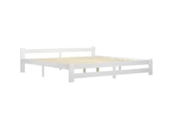 vidaXL Massivholzbett Weiß Kiefer 200x200 cm649453