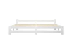 vidaXL Massivholzbett Weiß Kiefer 200x200 cm649453
