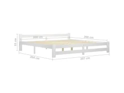 vidaXL Massivholzbett Weiß Kiefer 200x200 cm649453