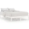vidaXL Massivholzbett Weiß 135x190 cm 4FT6 Double1134989