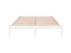 vidaXL Massivholzbett Weiß 135x190 cm 4FT6 Double1134989