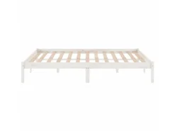 vidaXL Massivholzbett Weiß 135x190 cm 4FT6 Double1134989