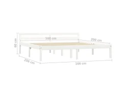 vidaXL Massivholzbett Weiß Kiefer 160x200 cm617194* Betten