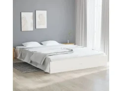 vidaXL Massivholzbett Weiß 140x200 cm1279634* Betten