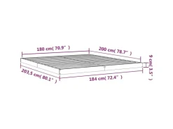 vidaXL Massivholzbett Weiß 180x200 cm Kiefer 6FT Super King1399974* Betten