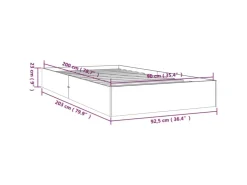 vidaXL Massivholzbett Weiß 90x200 cm1279649* Betten