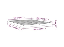vidaXL Massivholzbett 160x200 cm Kiefer1399982* Betten