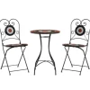 vidaXL Mosaik-Bistro-Set Terrakottarot und Weiß Eisen und Keramik 3216355* Mosaik