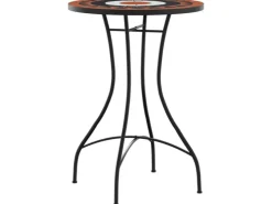 vidaXL Mosaik-Bistro-Set Terrakottarot und Weiß Eisen und Keramik 3216355* Mosaik