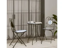 vidaXL Mosaik-Bistrotisch und Weiß Ø50x70 cm Keramik 4003399