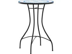 vidaXL Mosaik-Bistrotisch und Weiß Ø50x70 cm Keramik 4003399