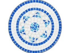 vidaXL Mosaik-Bistrotisch und Weiß Ø50x70 cm Keramik 4003399