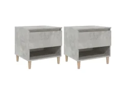 vidaXL Nachttische 2 Stk Betongrau 50x46x50 cm Holzwerkstoff* Tische