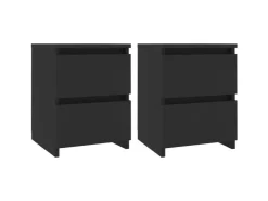 vidaXL Nachttische 2 Stk Schwarz 30x30x40 cm Holzwerkstoff* Tische