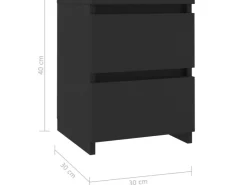 vidaXL Nachttische 2 Stk Schwarz 30x30x40 cm Holzwerkstoff* Tische