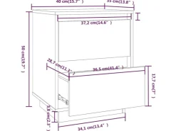 vidaXL Nachttische 2 Stk 40x35x50 cm Massivholz Kiefer* Tische